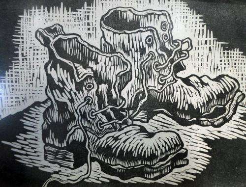 Gregoire Boonzaaier - Signed Litho print - Boots - Outstanding!! Bid now!!
